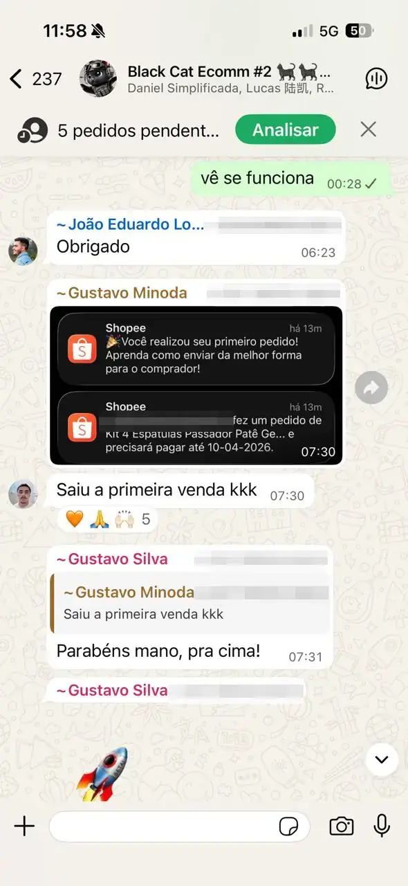 A primeira venda acabou de sair